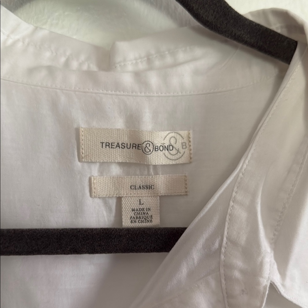 Treasure & Bond White Casual Button Down Shirt Long Sleeves - Picture 2 of 4